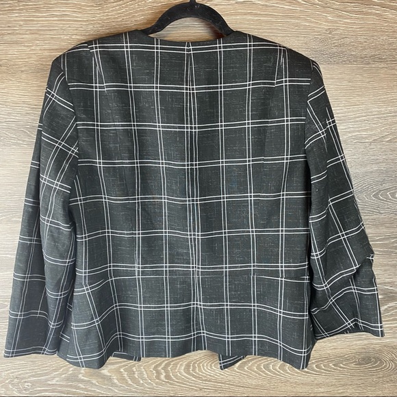 Tahari ASL Open Front Black White Grid Jacket NWT - Picture 7 of 9